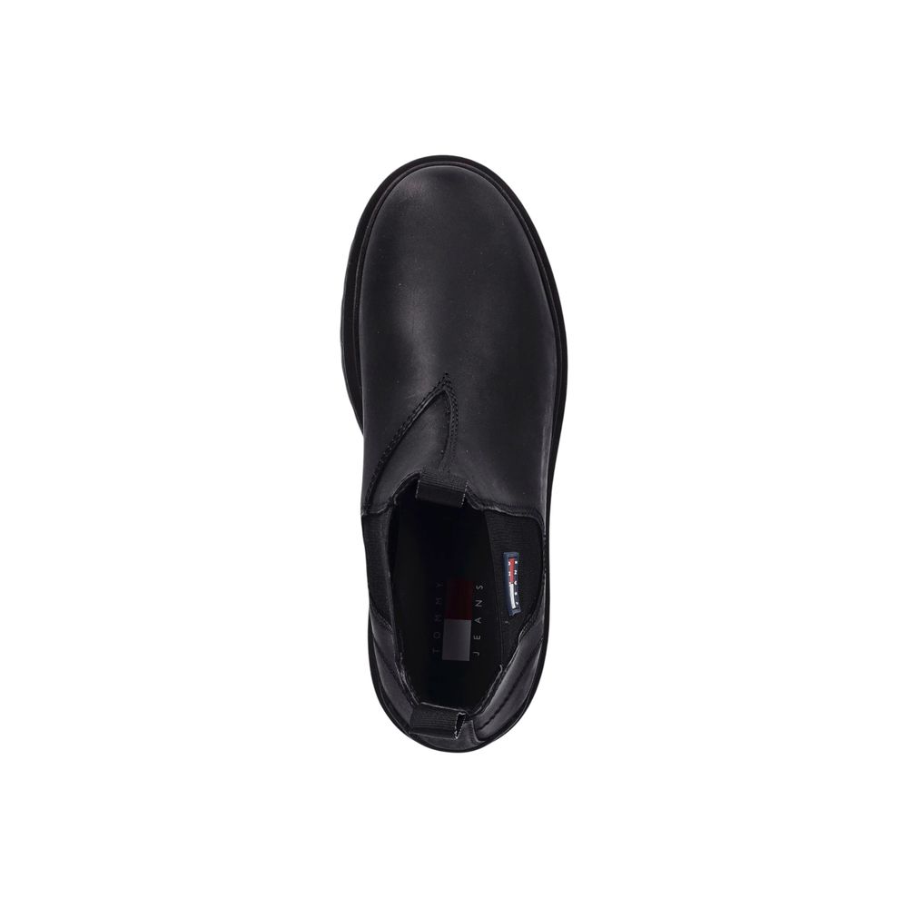 Bottines Chelsea en cuir noir Tommy Hilfiger Jeans