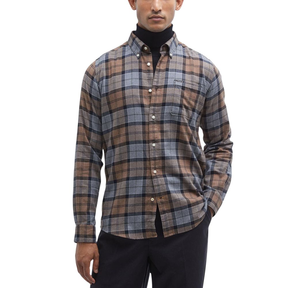 Chemise Barbour beige en coton à motifs