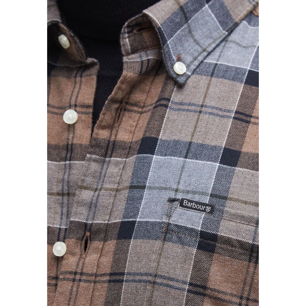 Chemise Barbour beige en coton à motifs