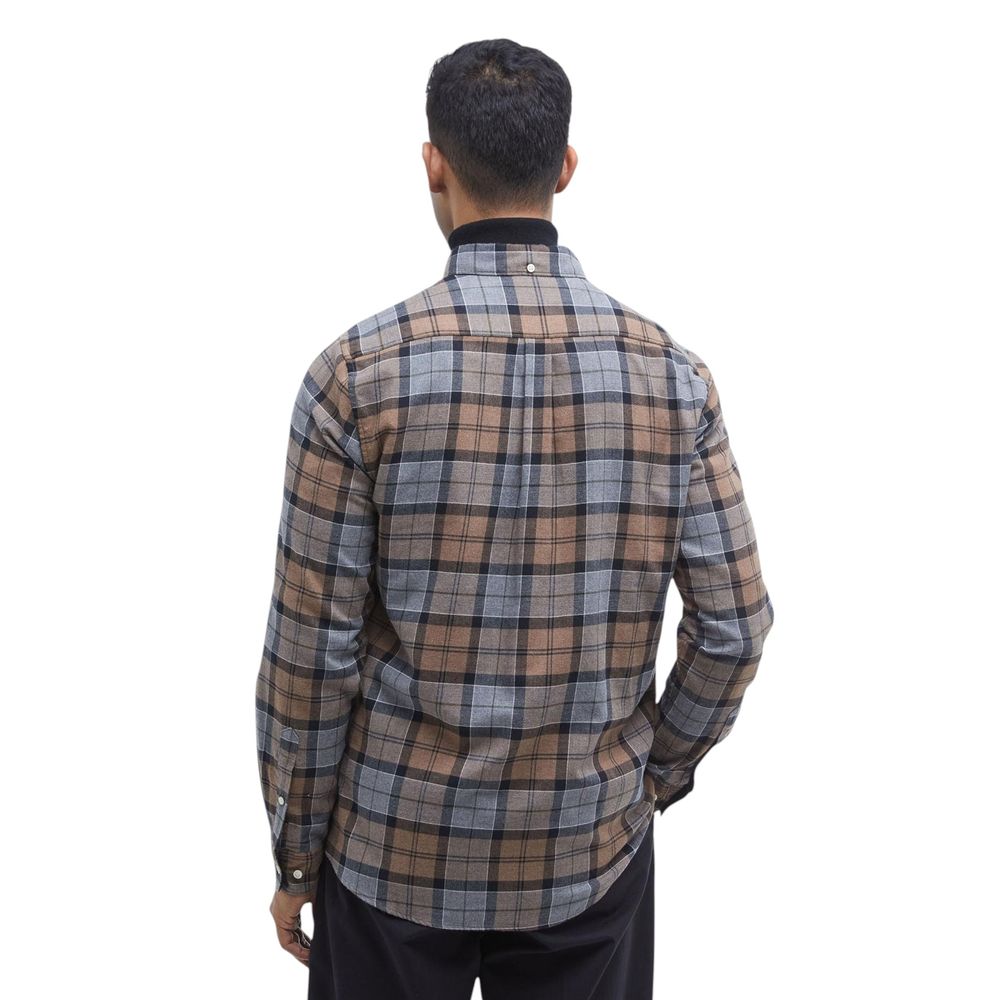 Chemise Barbour beige en coton à motifs