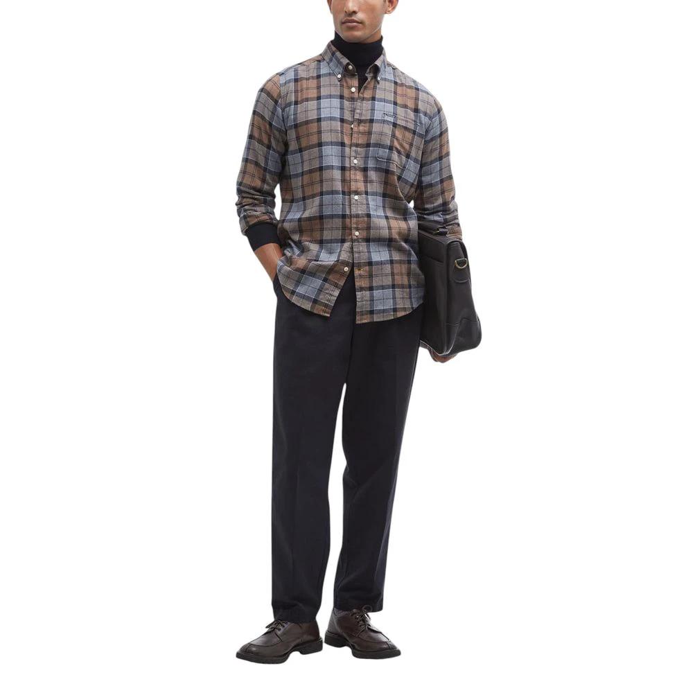 Chemise Barbour beige en coton à motifs