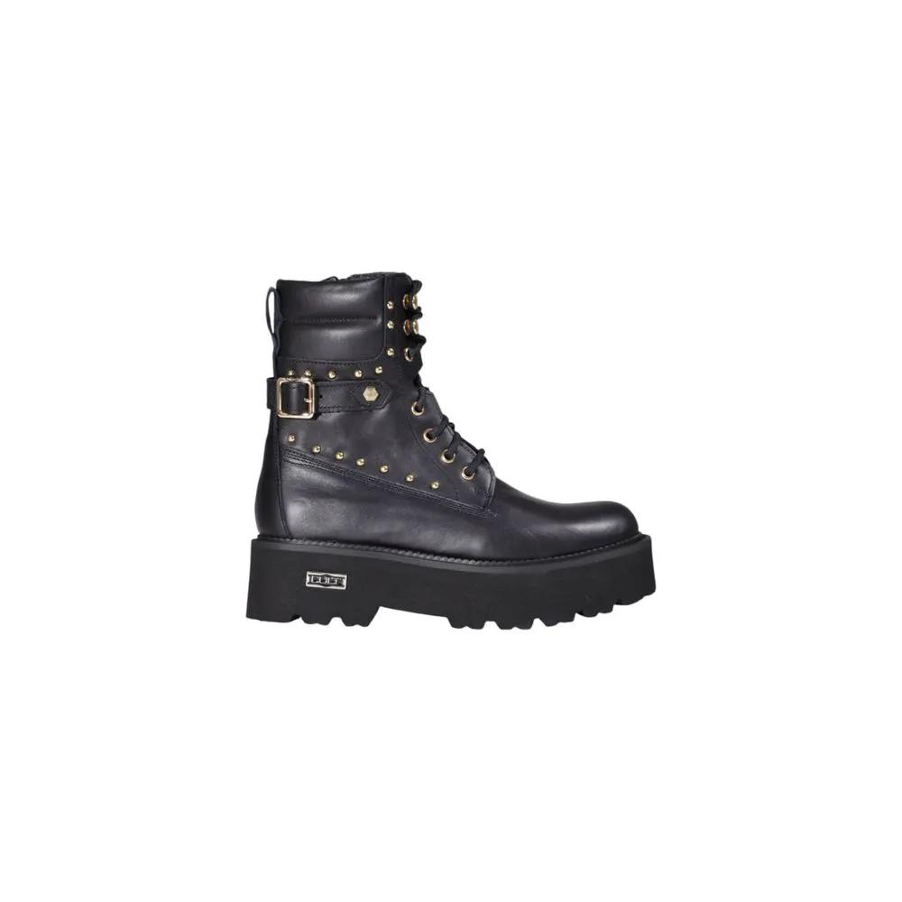 Bottes Cult en cuir noir à lacets