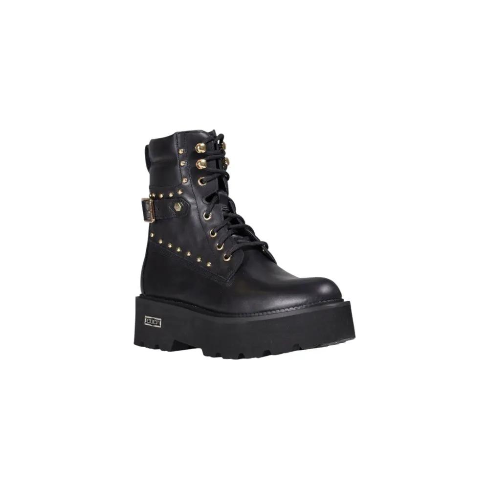 Bottes Cult en cuir noir à lacets