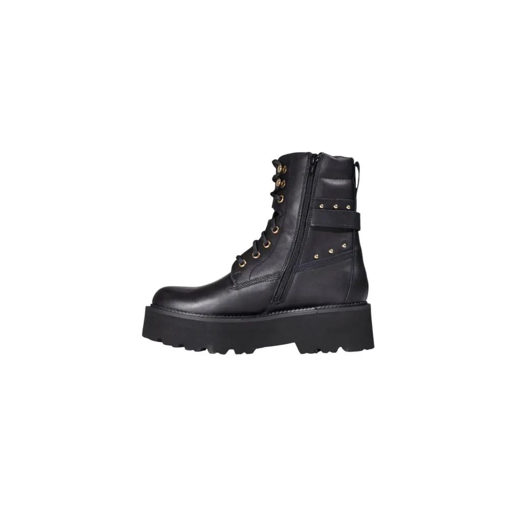 Bottes Cult en cuir noir à lacets