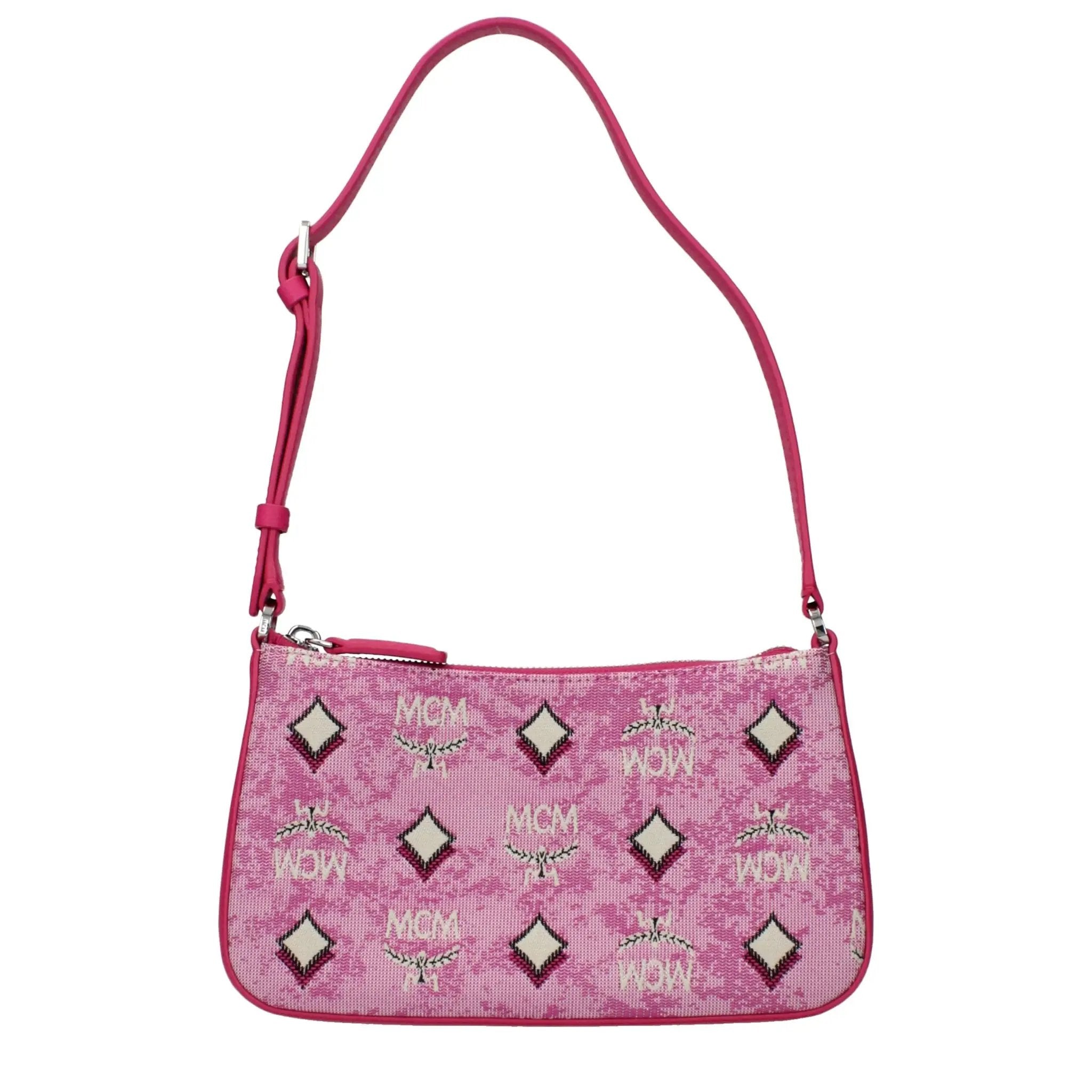 Pink women's shoulder bag - MCM adjustable logo bag