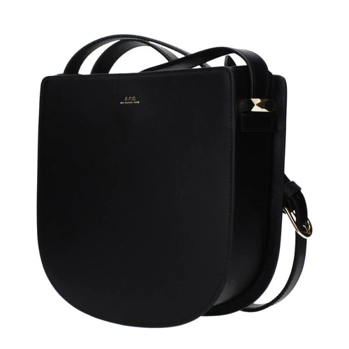 Sac bandoulière en cuir noir APC