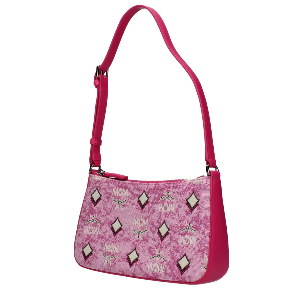Pink women's shoulder bag - MCM adjustable logo bag