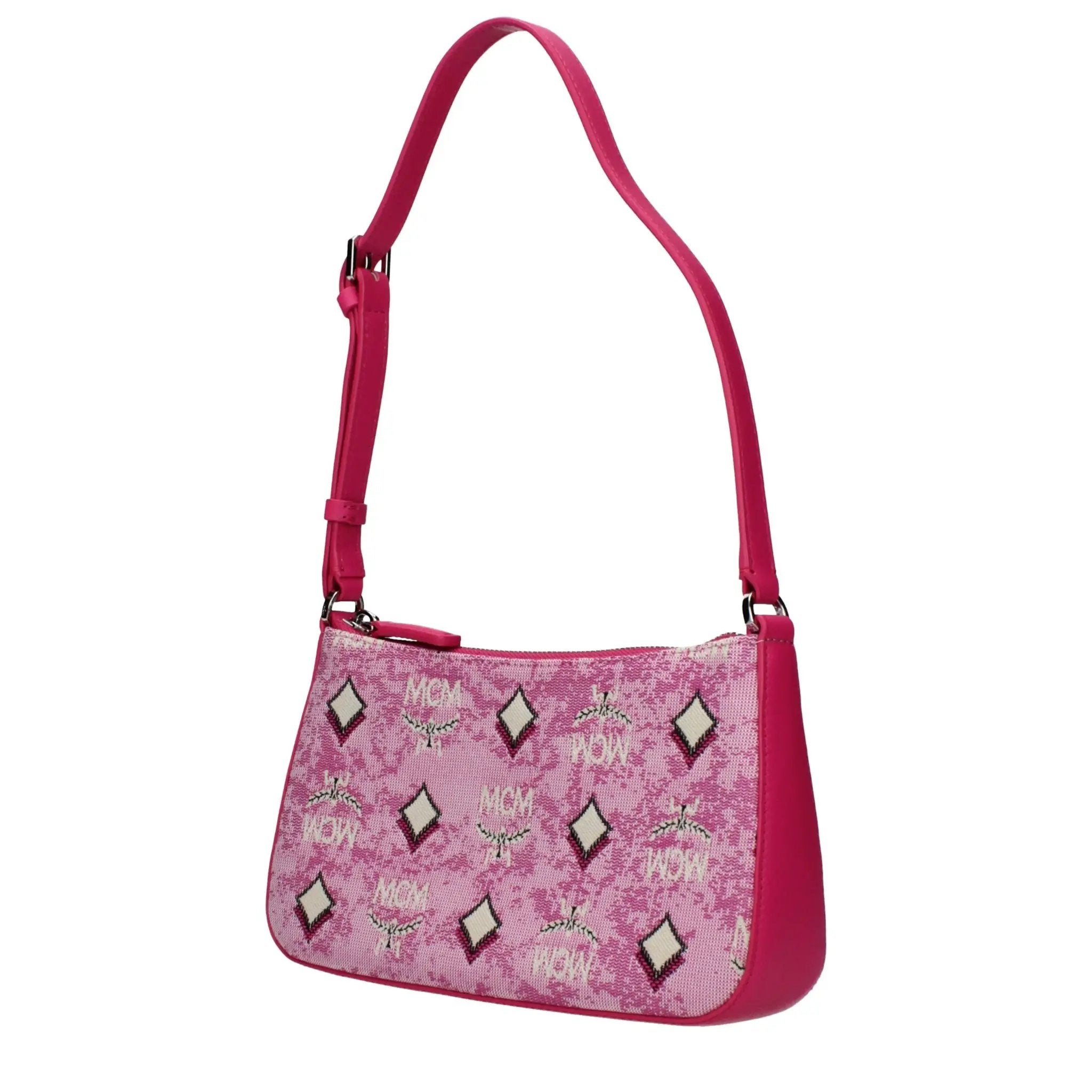 Pink women's shoulder bag - MCM adjustable logo bag