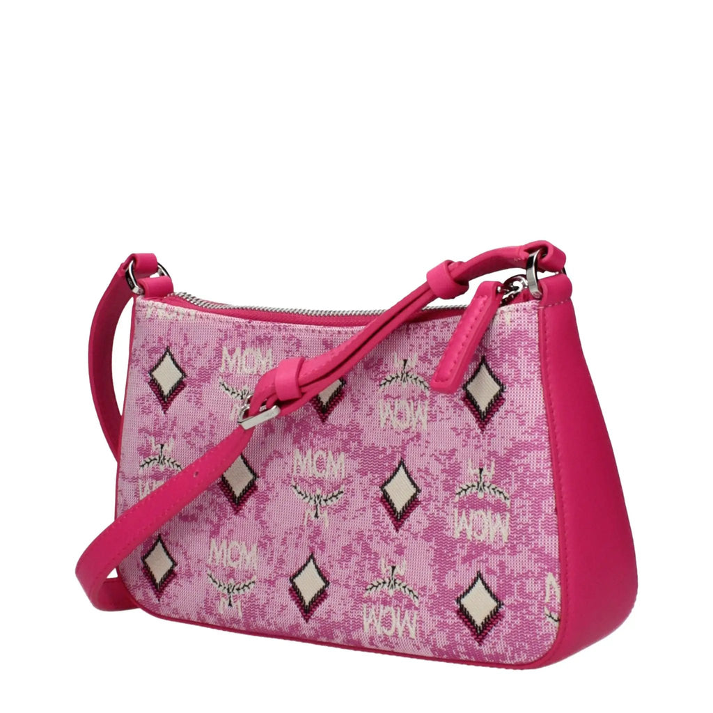 Pink women's shoulder bag - MCM adjustable logo bag