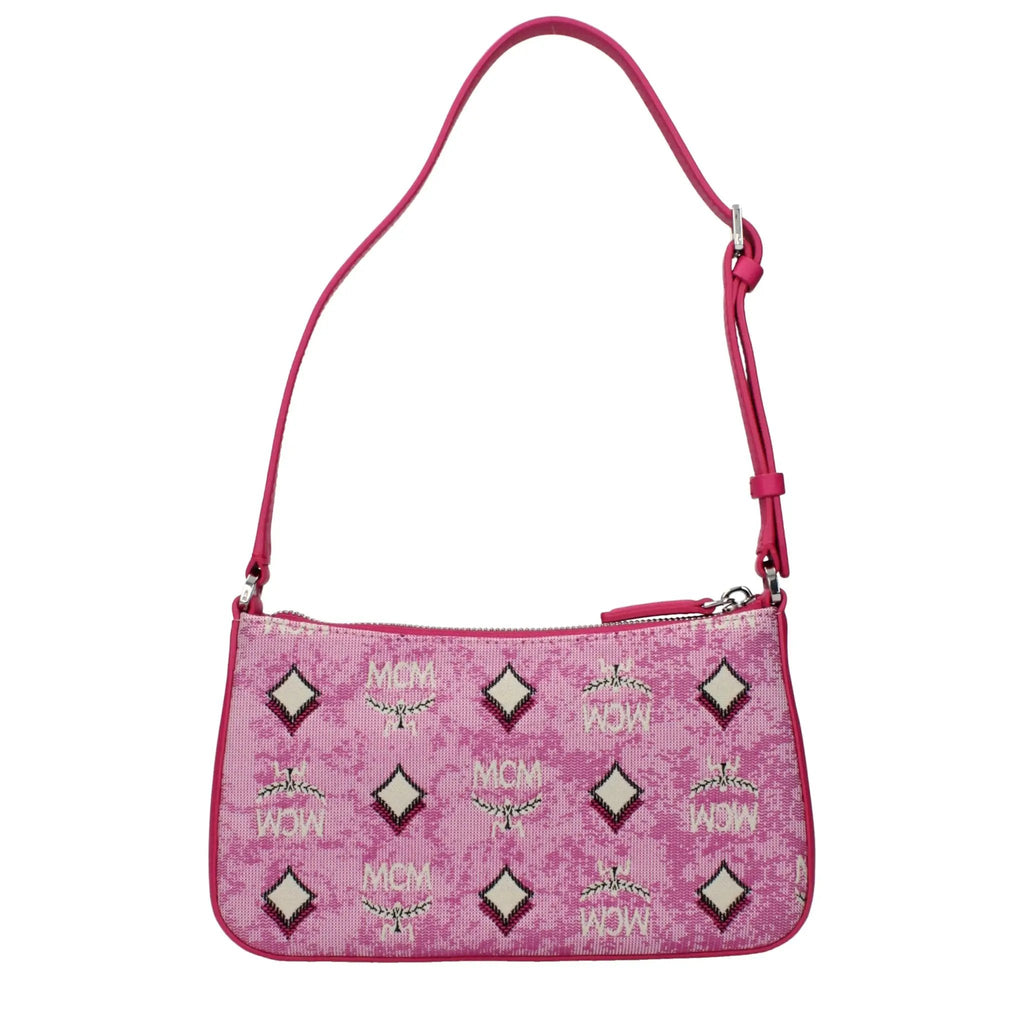 Pink women's shoulder bag - MCM adjustable logo bag