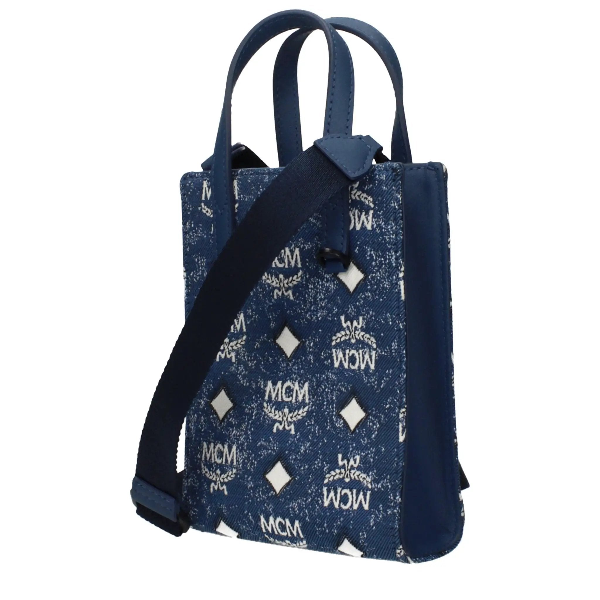 Sac à bandoulière en tissu bleu pour homme – Logo MCM