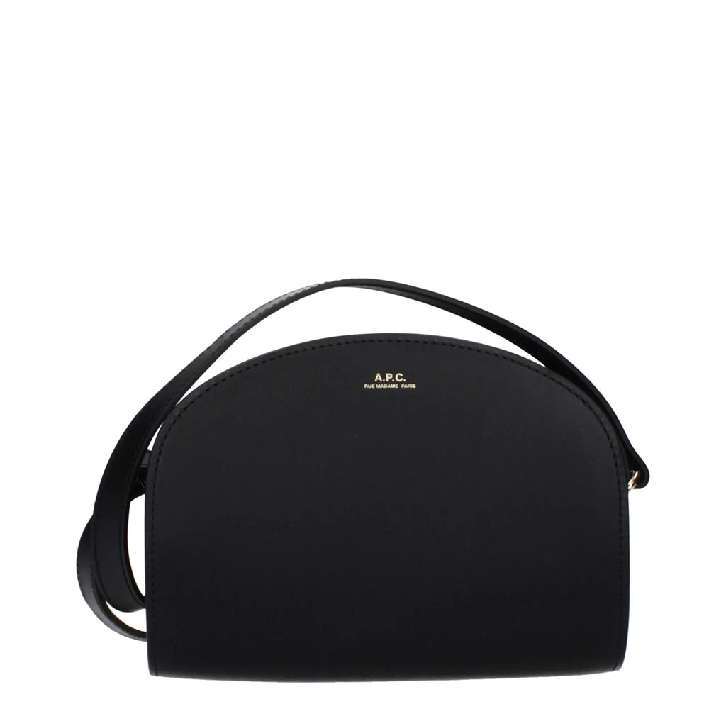 Sac bandoulière en cuir noir APC