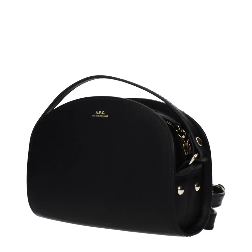 Sac bandoulière en cuir noir APC
