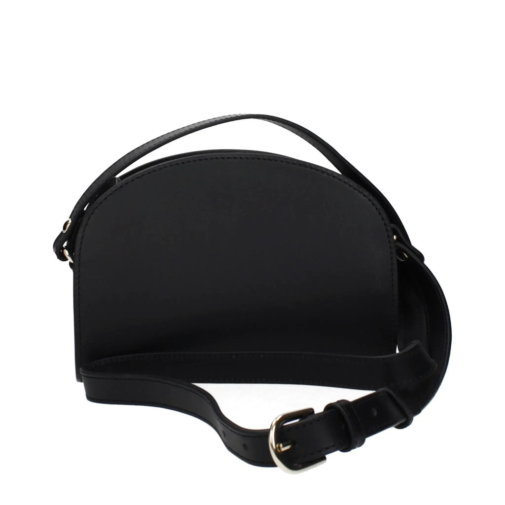 Sac bandoulière en cuir noir APC