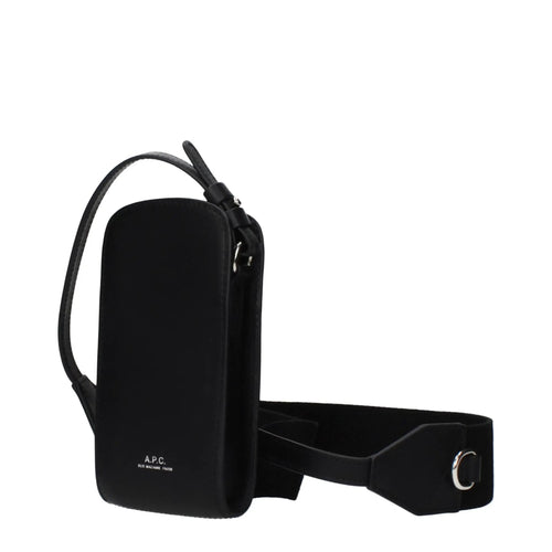 Sac bandoulière en cuir noir APC
