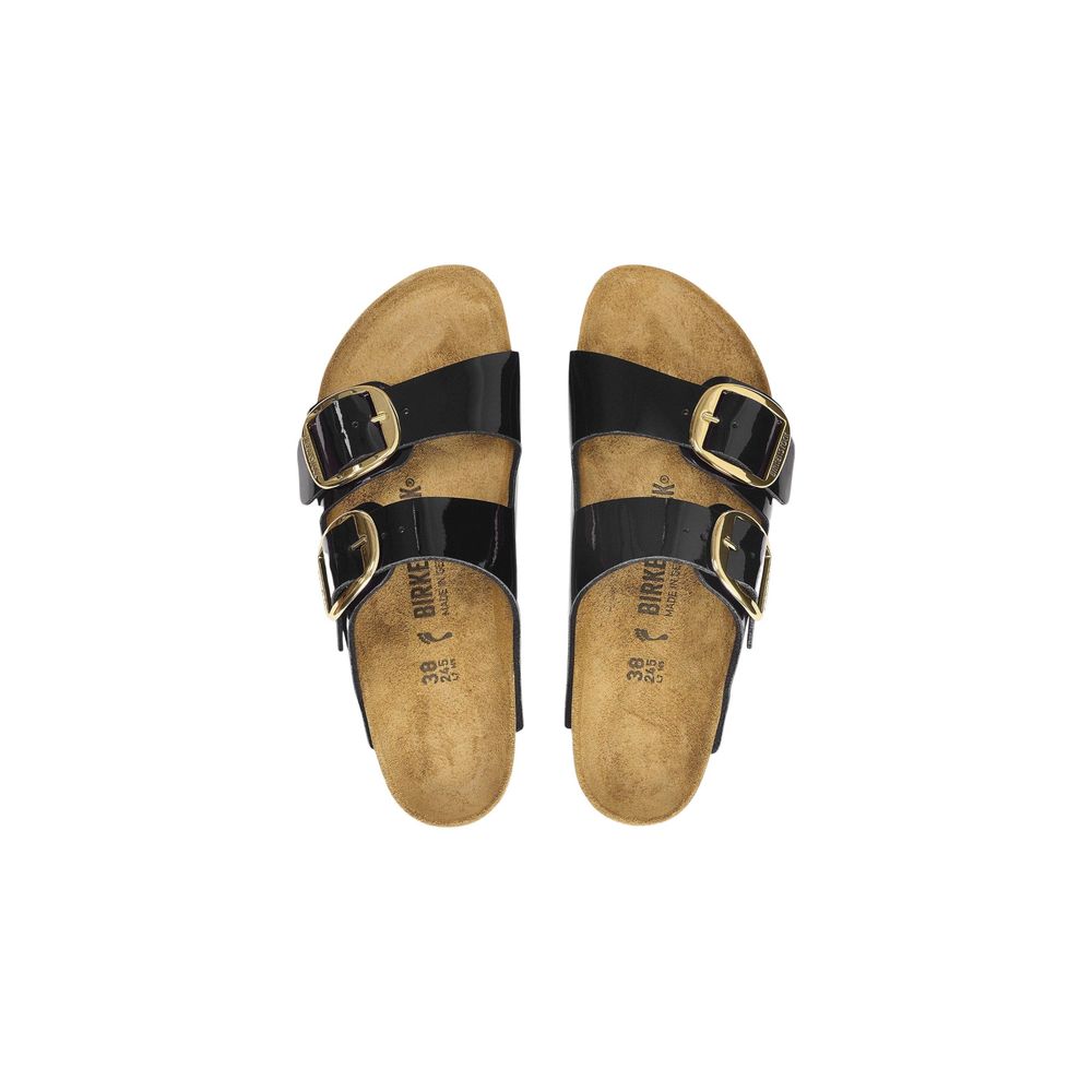 Sandales plates Birkenstock noires en matière synthétique