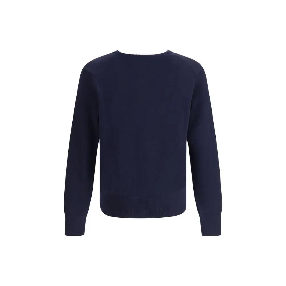 Men’s Blue Wool Cardigan – Ami Paris Ami de Cœur Logo Knit SS26