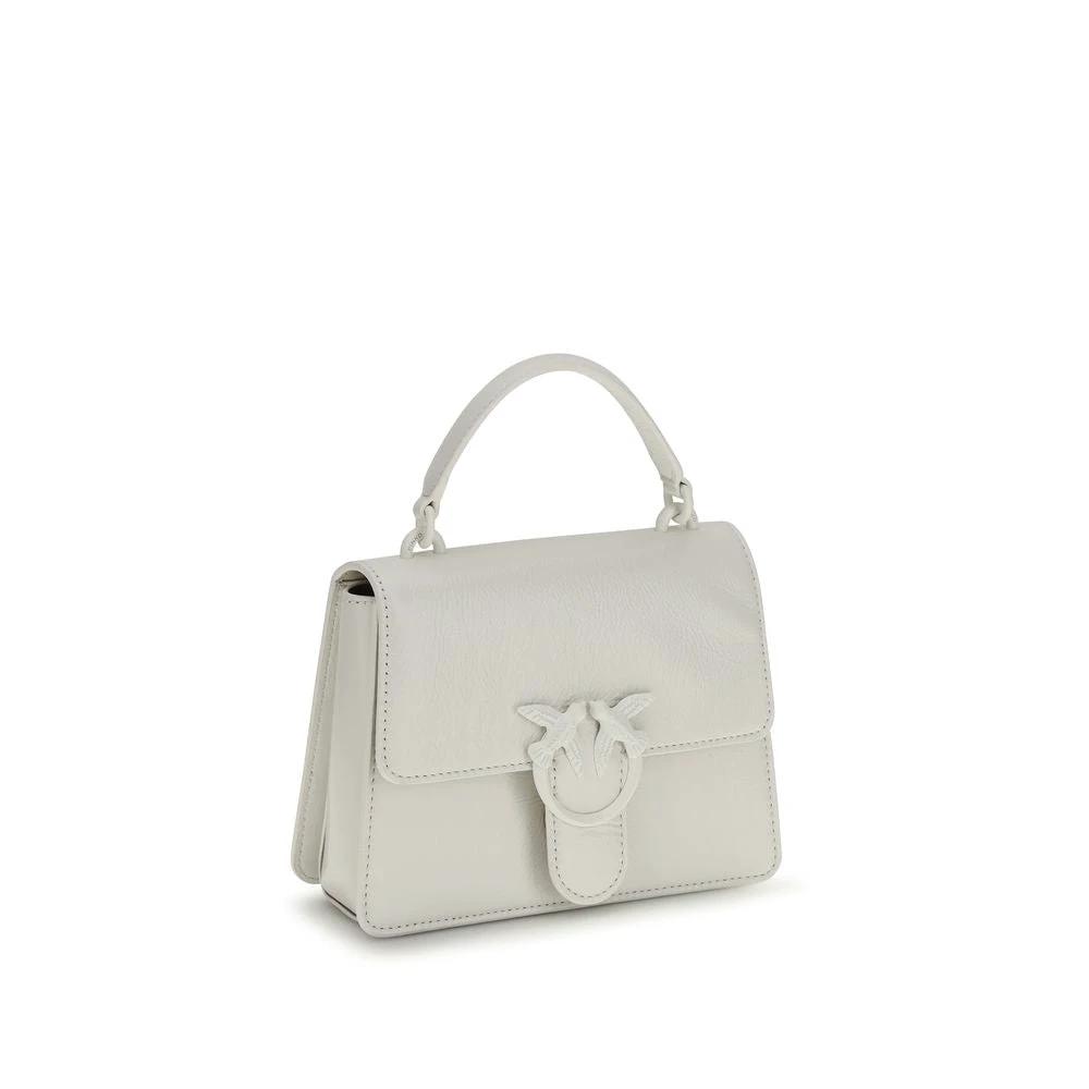 Sac à main PINKO en cuir de chèvre blanc