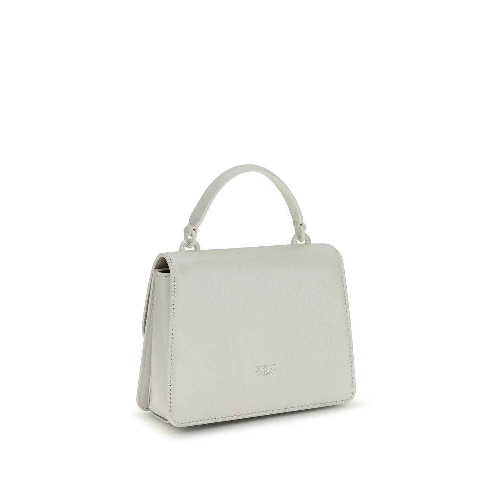 Sac à main PINKO en cuir de chèvre blanc