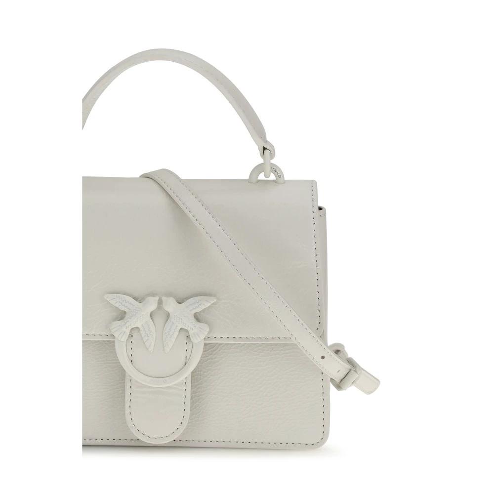 Sac à main PINKO en cuir de chèvre blanc