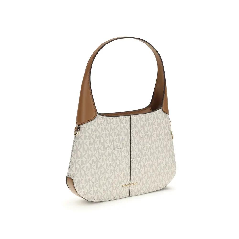 Sac bandoulière en coton beige Michael Kors
