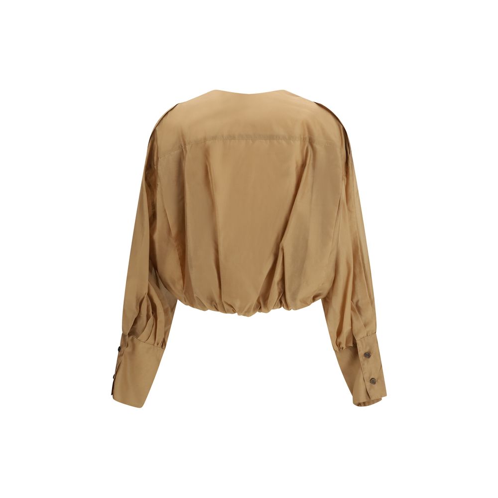 The Latest Beige Lycra Blouse