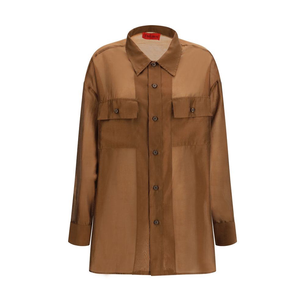 The Latest Brown Lycra Dress Shirt