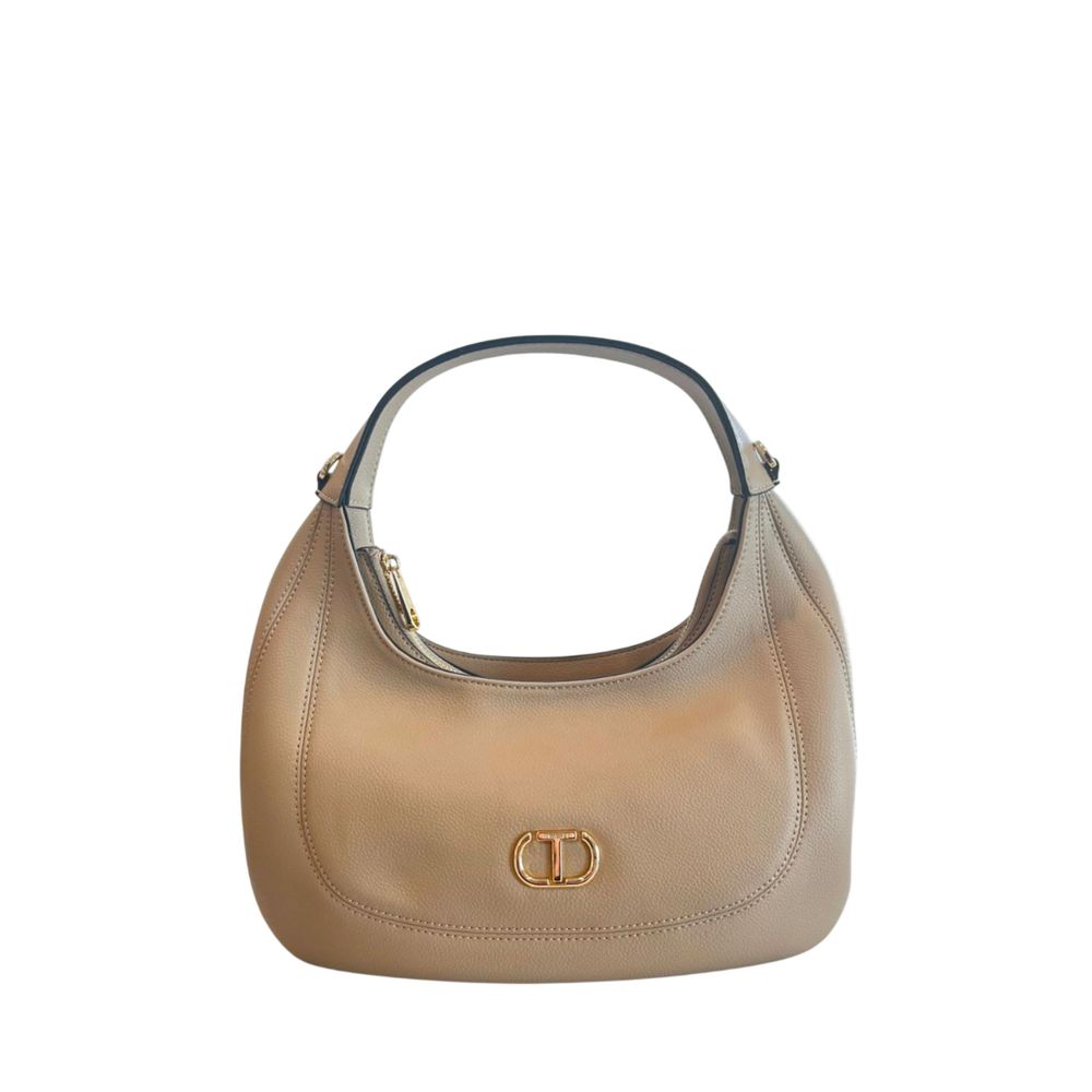 Sac bandoulière Twinset beige en PU pour femme