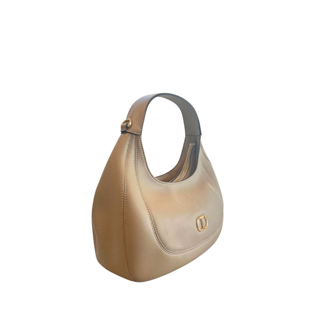 Sac bandoulière Twinset beige en PU pour femme