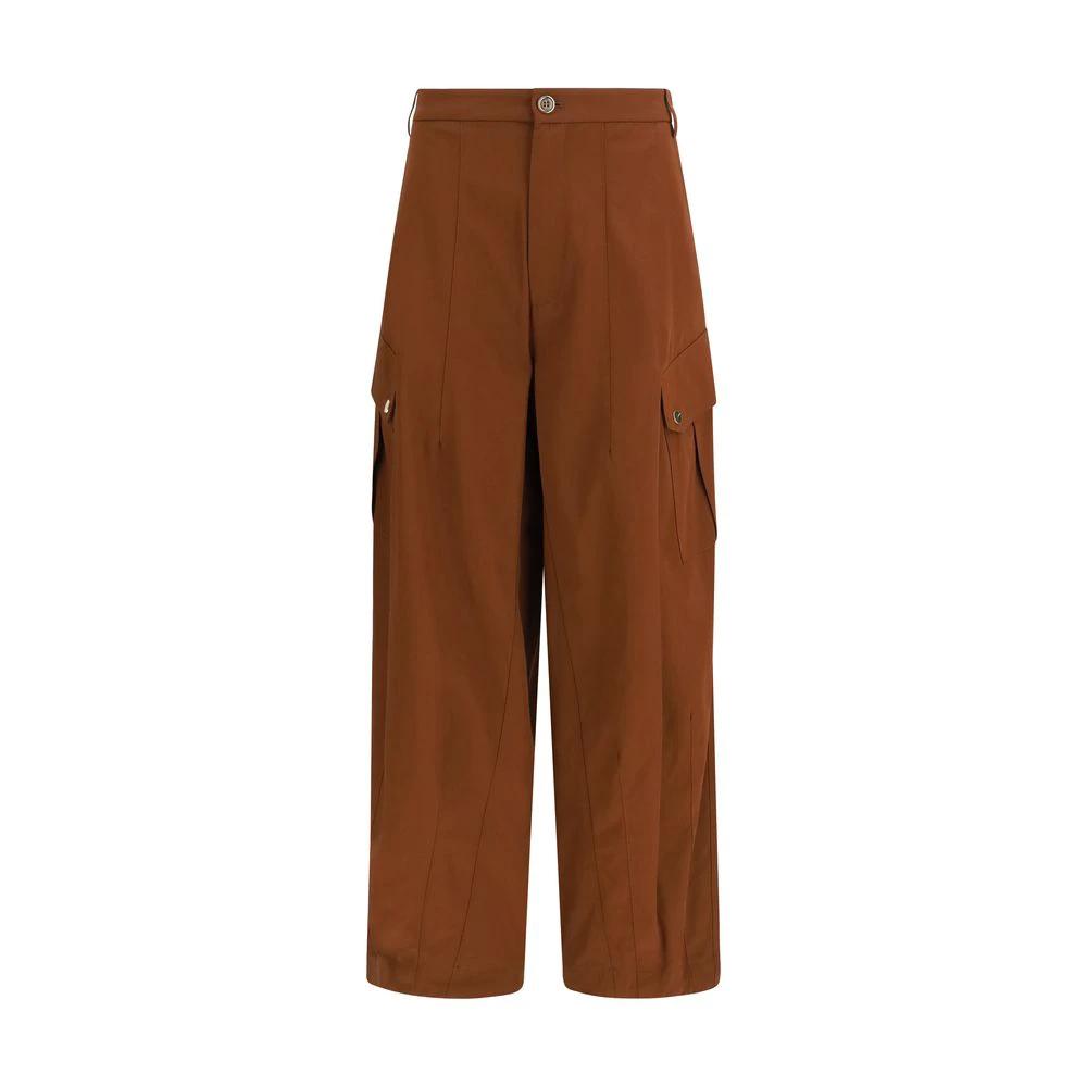 Pantalon décontracté en coton marron PINKO