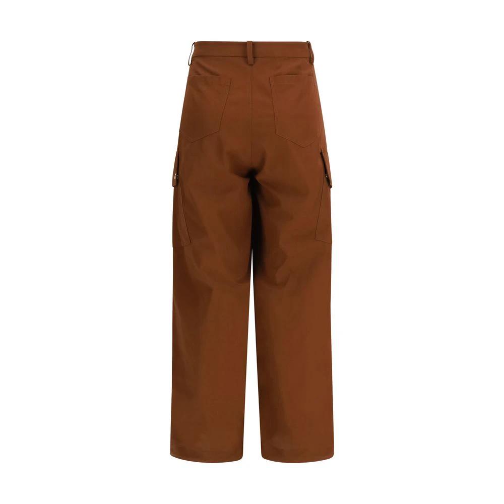 Pantalon décontracté en coton marron PINKO