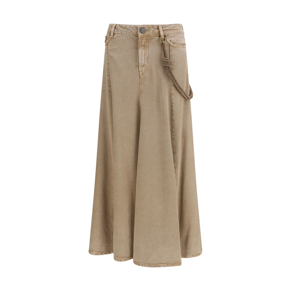 PINKO Beige Denim Skirt