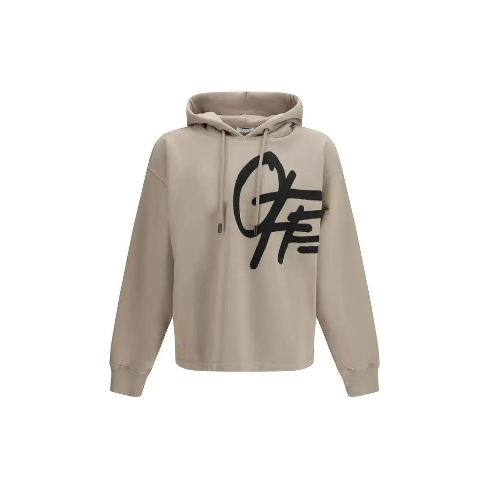 Off-White Beige Cotton Sweatshirt