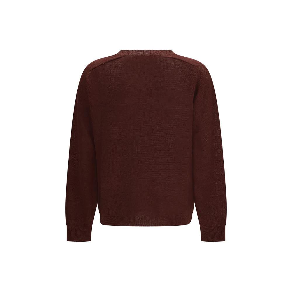 Pull col V bordeaux homme – Our Legacy maille lin légère SS26