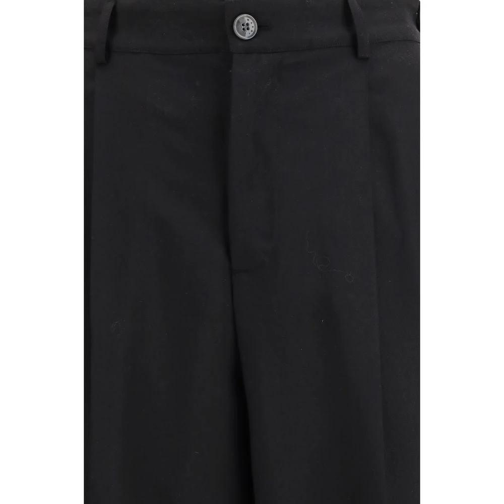 Marni Black Fleece Wool Casual Pants