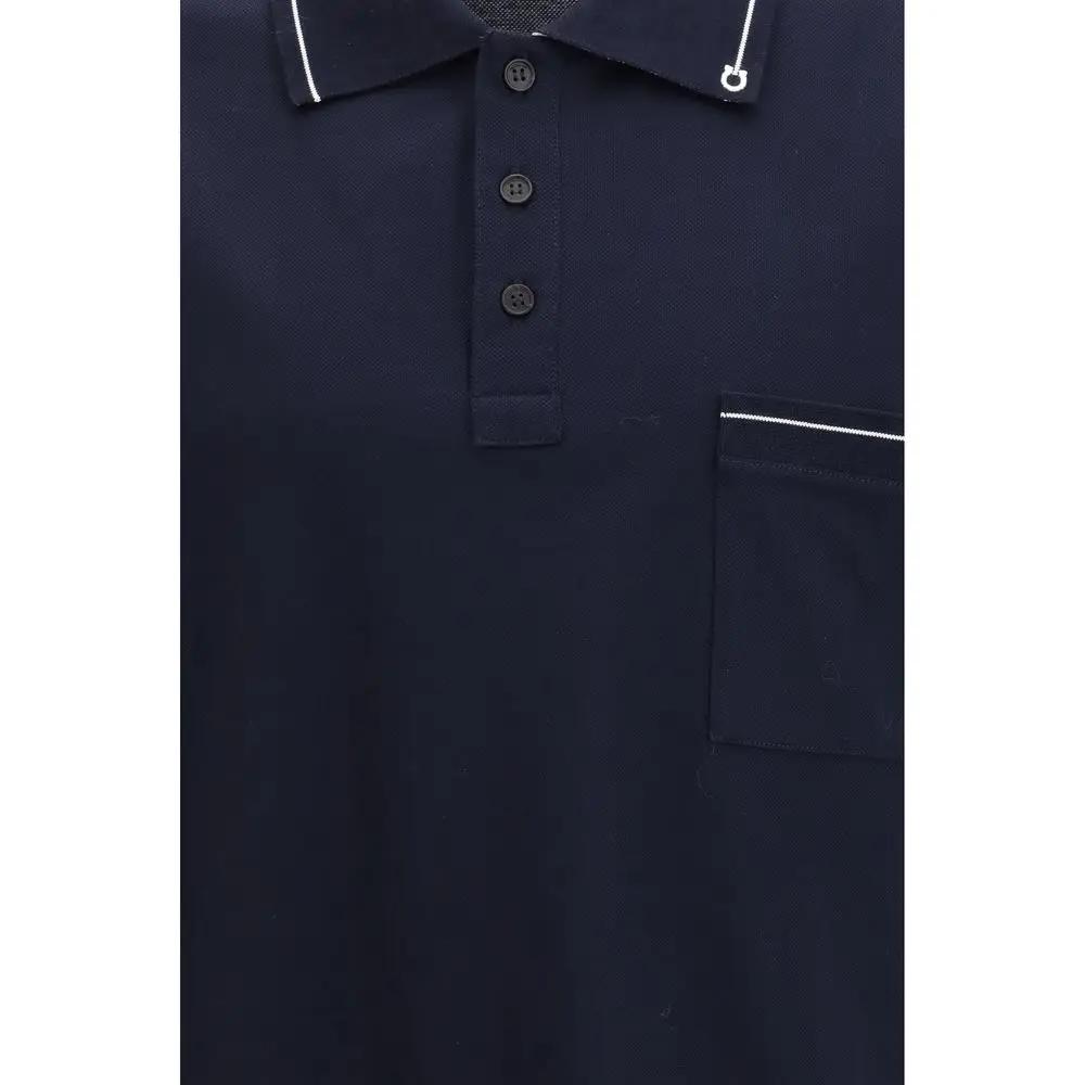 Polo Ferragamo bleu en coton
