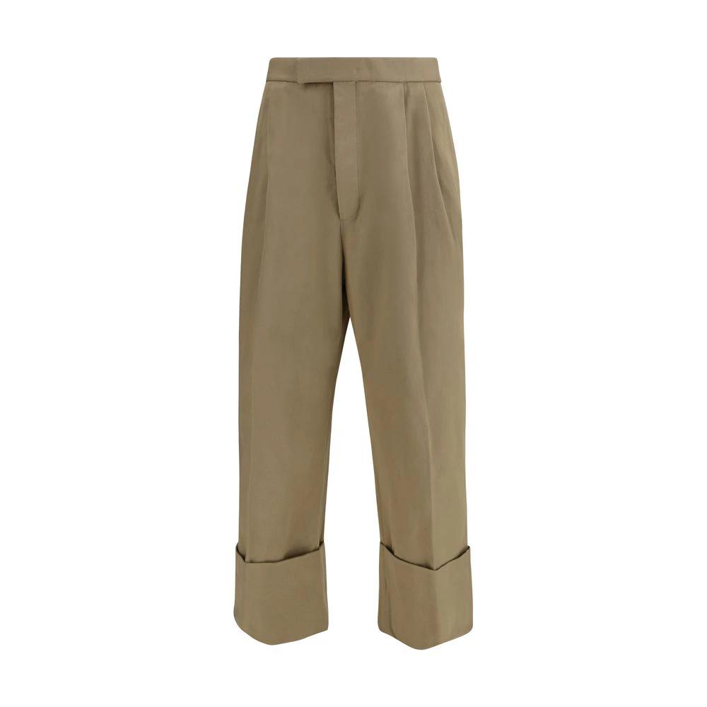 Pantalon décontracté en coton beige Thom Browne