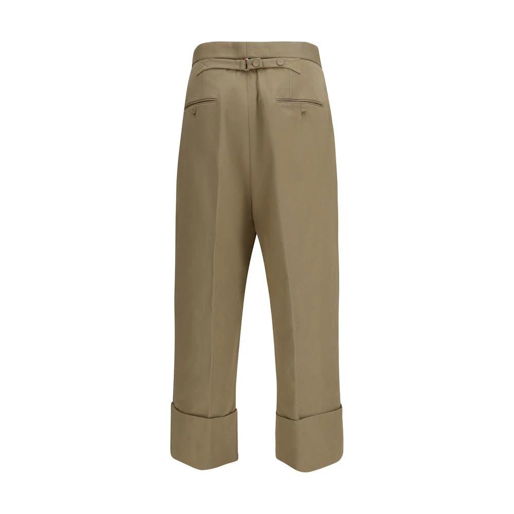 Pantalon décontracté en coton beige Thom Browne