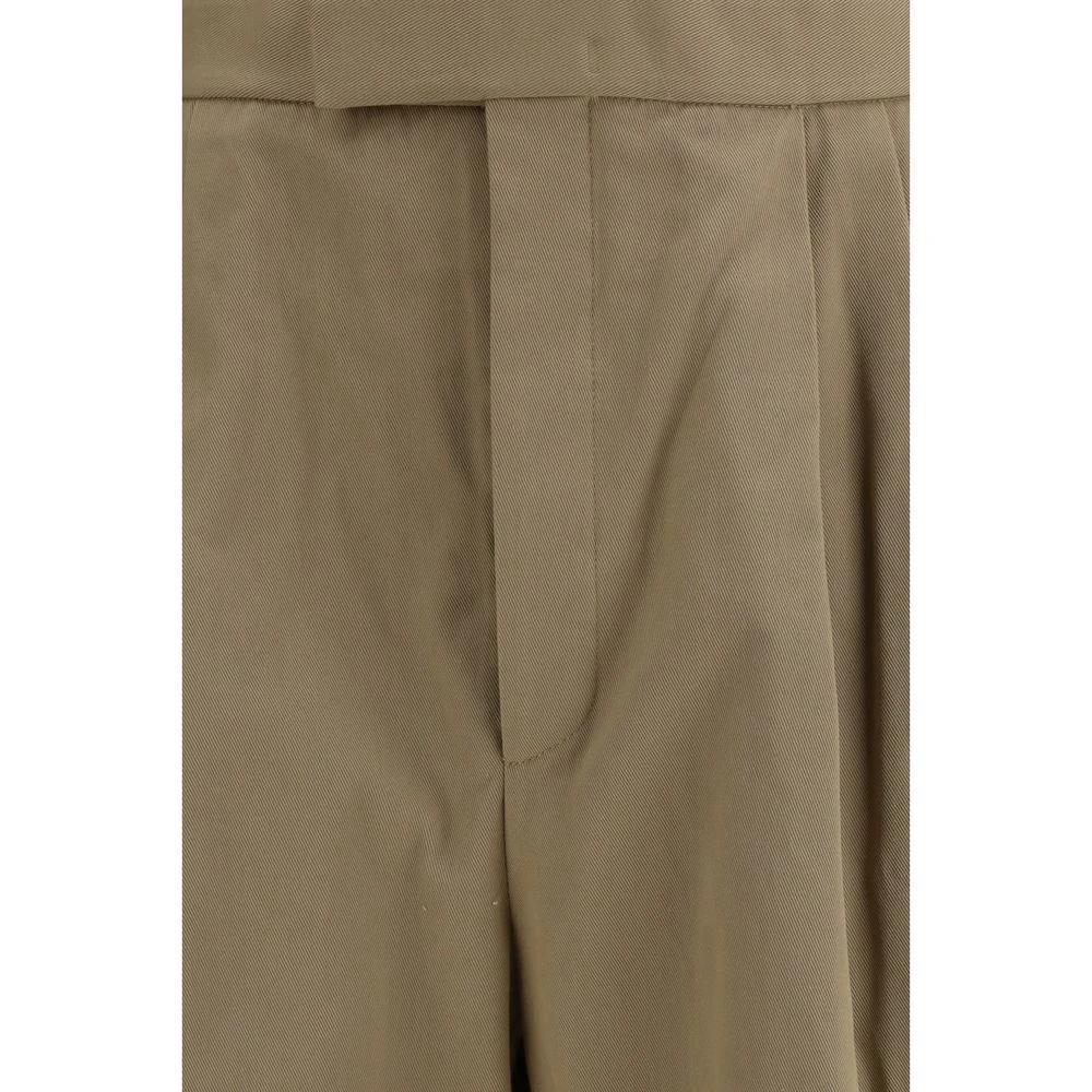 Pantalon décontracté en coton beige Thom Browne