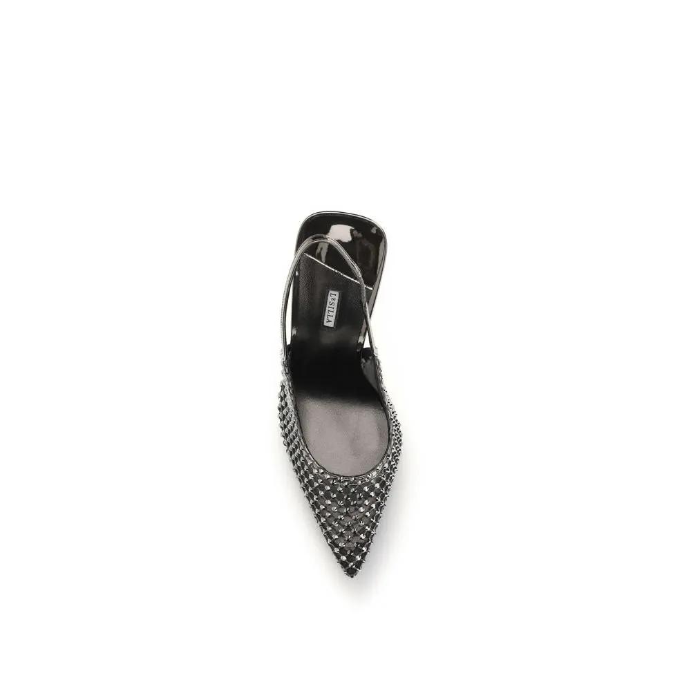 LE SILLA Black Nylon High Heel Pumps