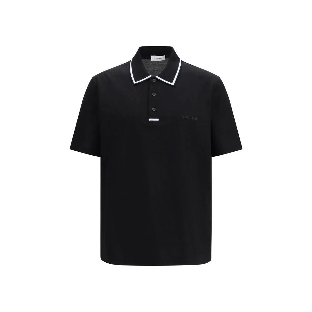 Polo Ferragamo en coton noir