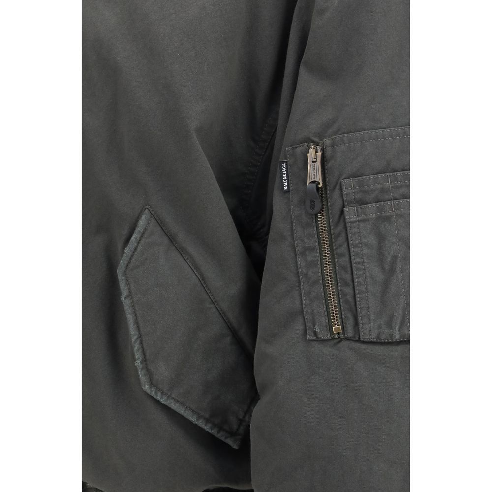 Bomber en coton gris Balenciaga