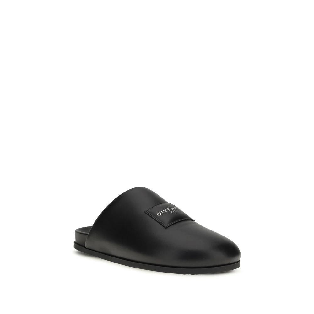 Givenchy Black Calf Leather Bos Taurus Mules