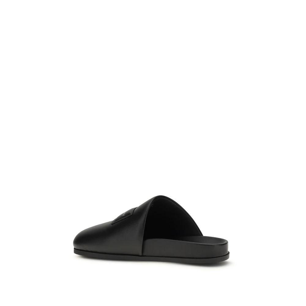 Givenchy Black Calf Leather Bos Taurus Mules