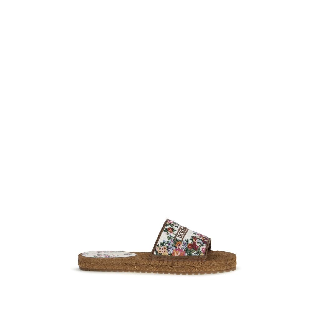 Sandales plates en tissu multicolore Dolce & Gabbana