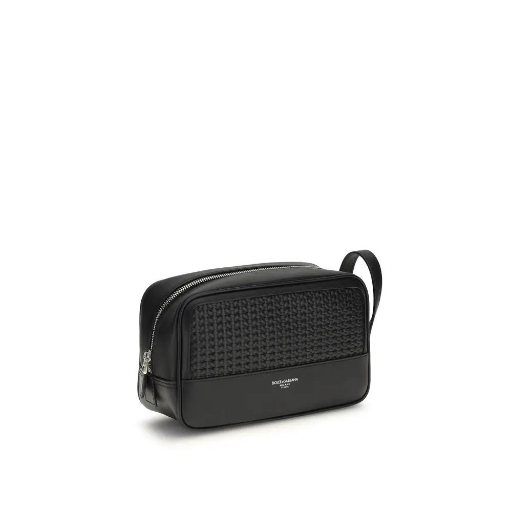 Dolce & Gabbana Accessoires en cuir de veau noir Bos Taurus