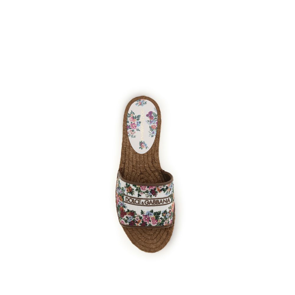 Sandales plates en tissu multicolore Dolce & Gabbana