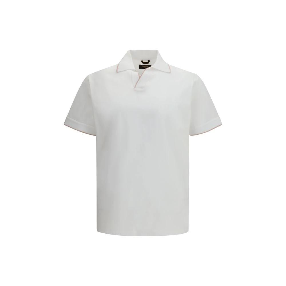 Men’s White Cotton Polo Shirt – MooRER Bradley-JCL Knit Polo SS26
