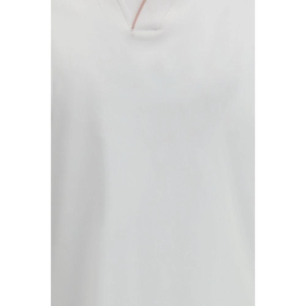 Men’s White Cotton Polo Shirt – MooRER Bradley-JCL Knit Polo SS26