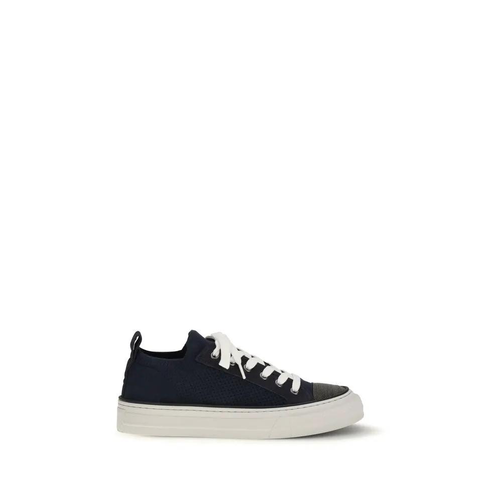 Baskets basses en coton noir Brunello Cucinelli